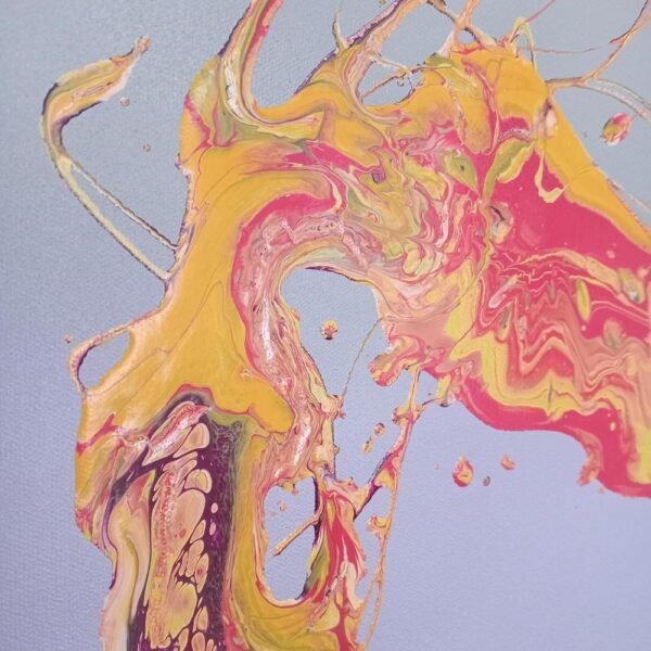 Multicolor Abstract Canvas Art – 24x36 Acrylic Pour - Image 3