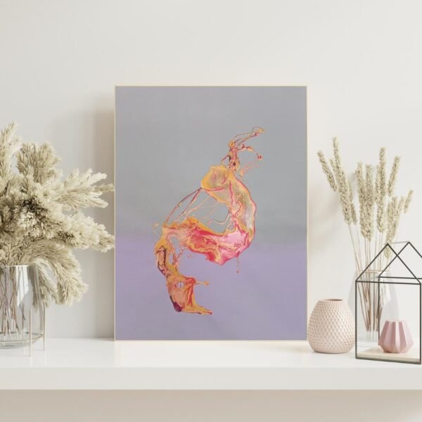 Multicolor Abstract Canvas Art – 24x36 Acrylic Pour - Image 2
