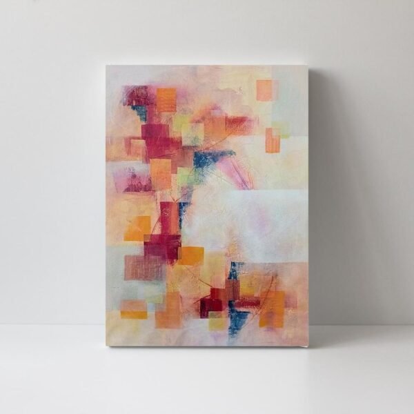 Red Orange Abstract Wall Art – Textured Canvas 24x36 - Image 2