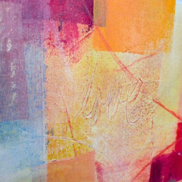 Red Orange Abstract Wall Art – Textured Canvas 24x36 - Image 4
